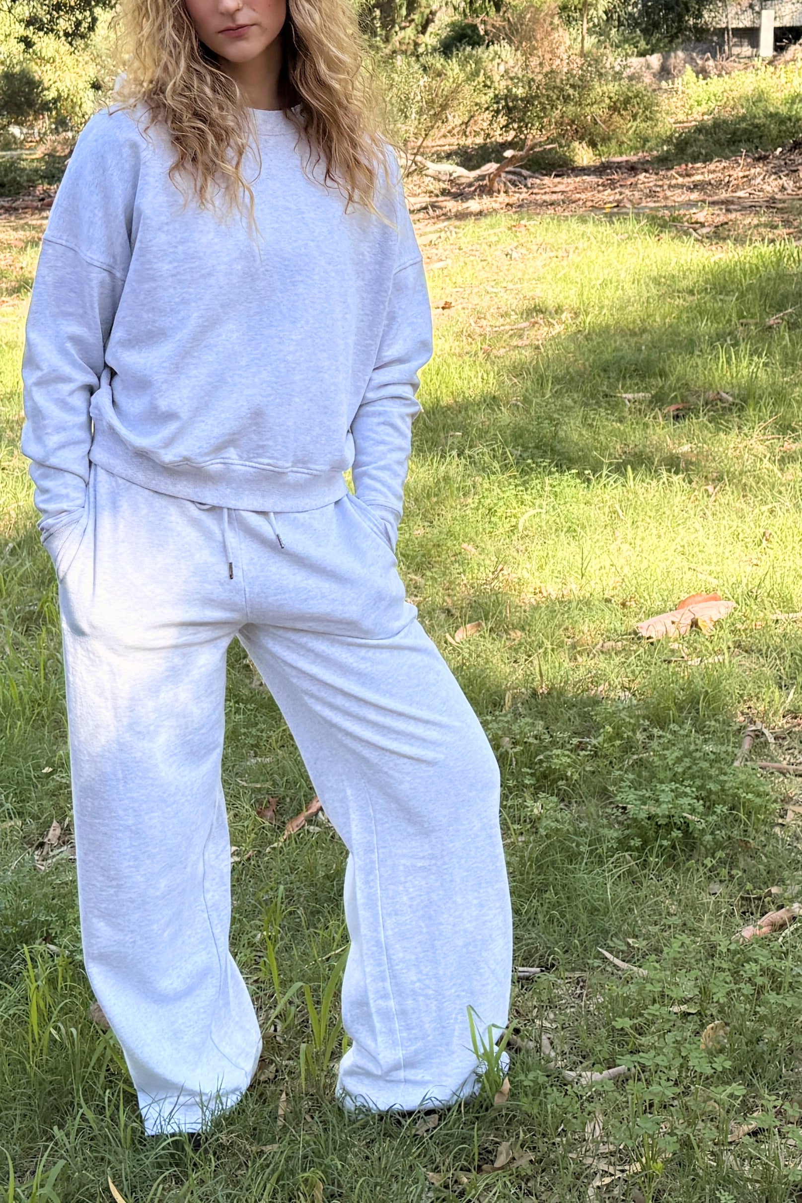 Wide Leg Trackpants (Long) - Regenerative Organic Cotton