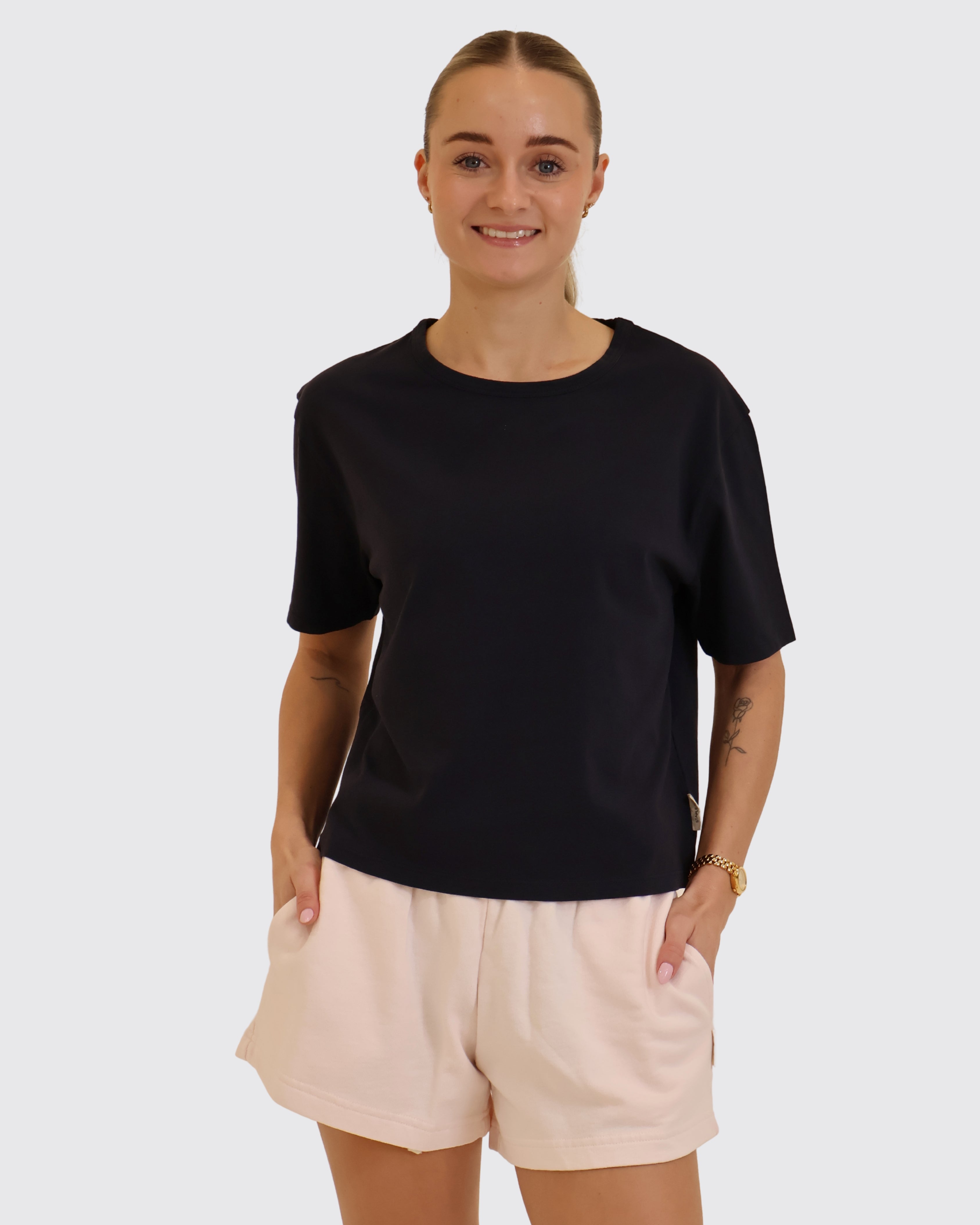 Boxy T-Shirt for Women, Regenerative Organic Certified, Dark Navy