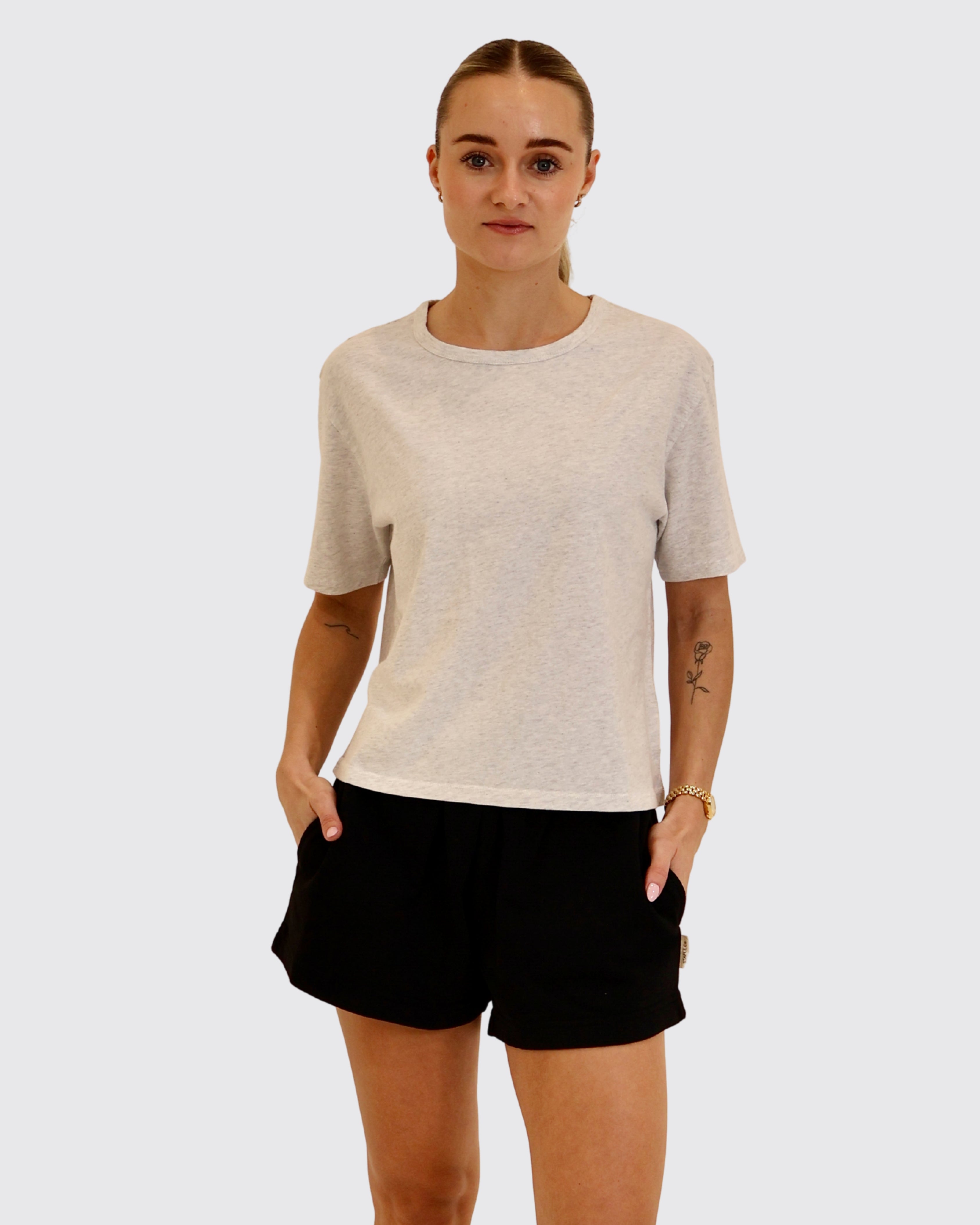 Boxy T-Shirt for Women, Regenerative Organic Certified, Heather Grey