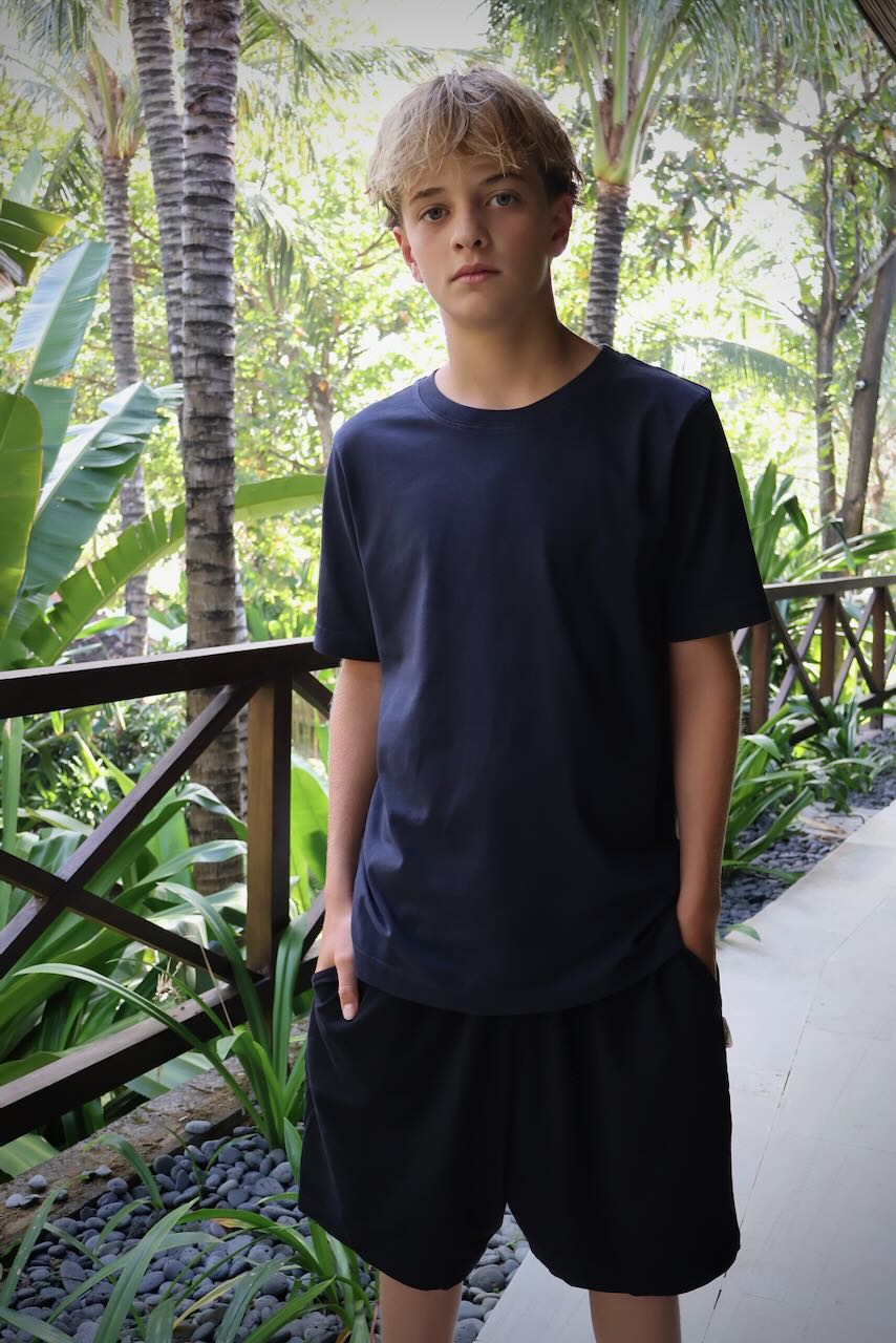 Regenerative Organic Certified T-shirt for Children in Navy