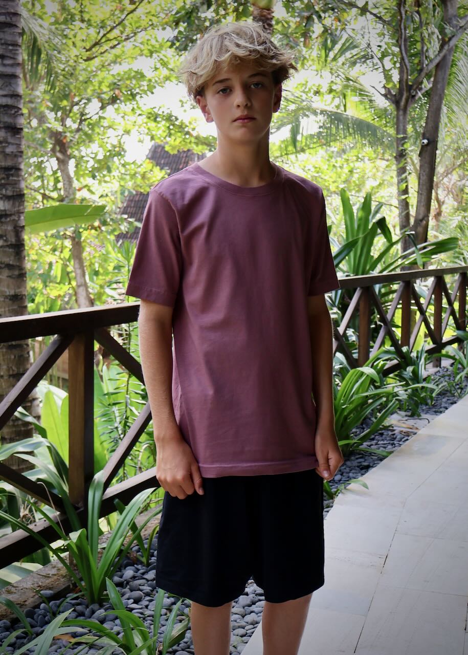 Regenerative Organic Certified T-shirt for Children in Rose Brown
