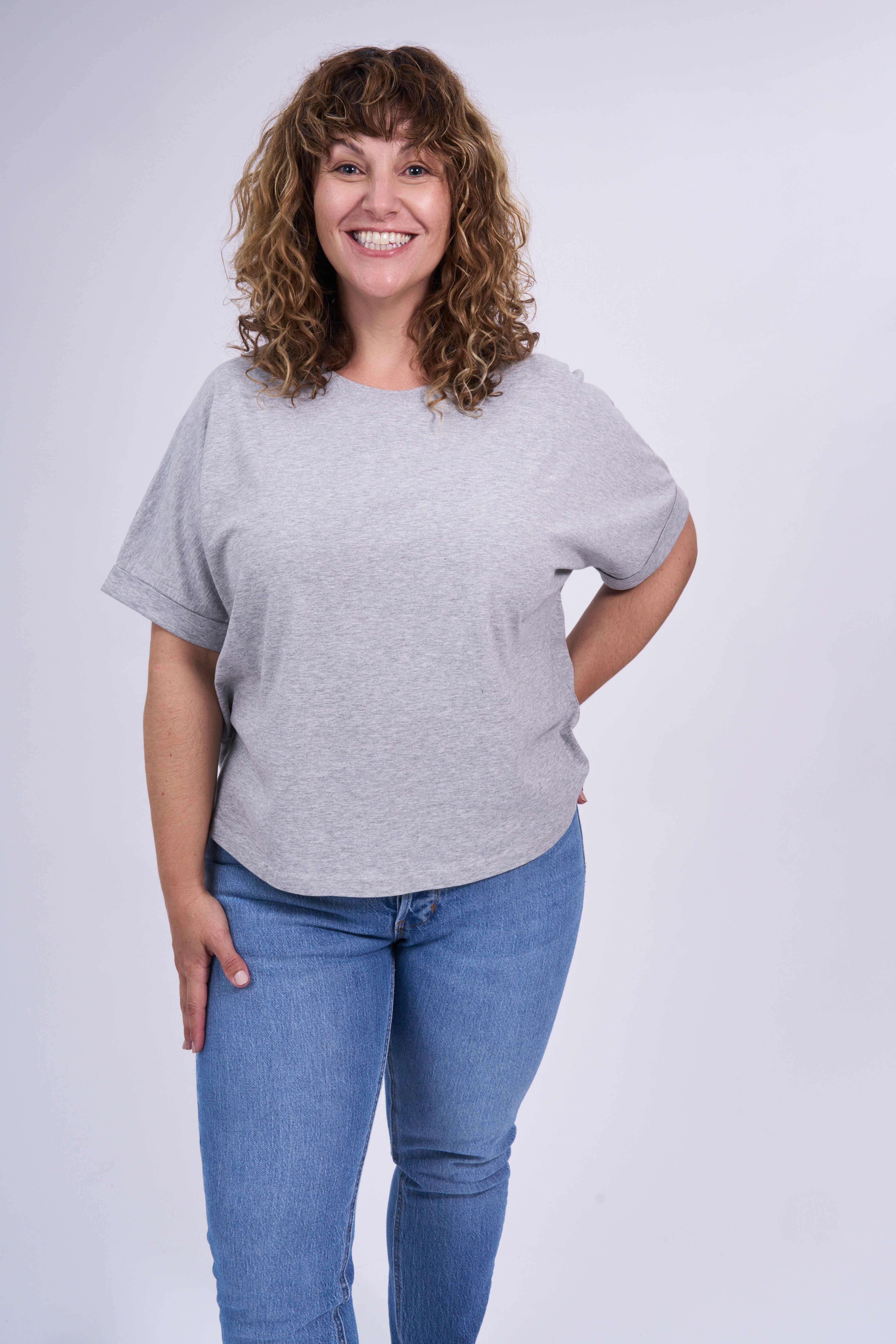 Boxy Rolled Sleeve T-shirt - Organic Cotton