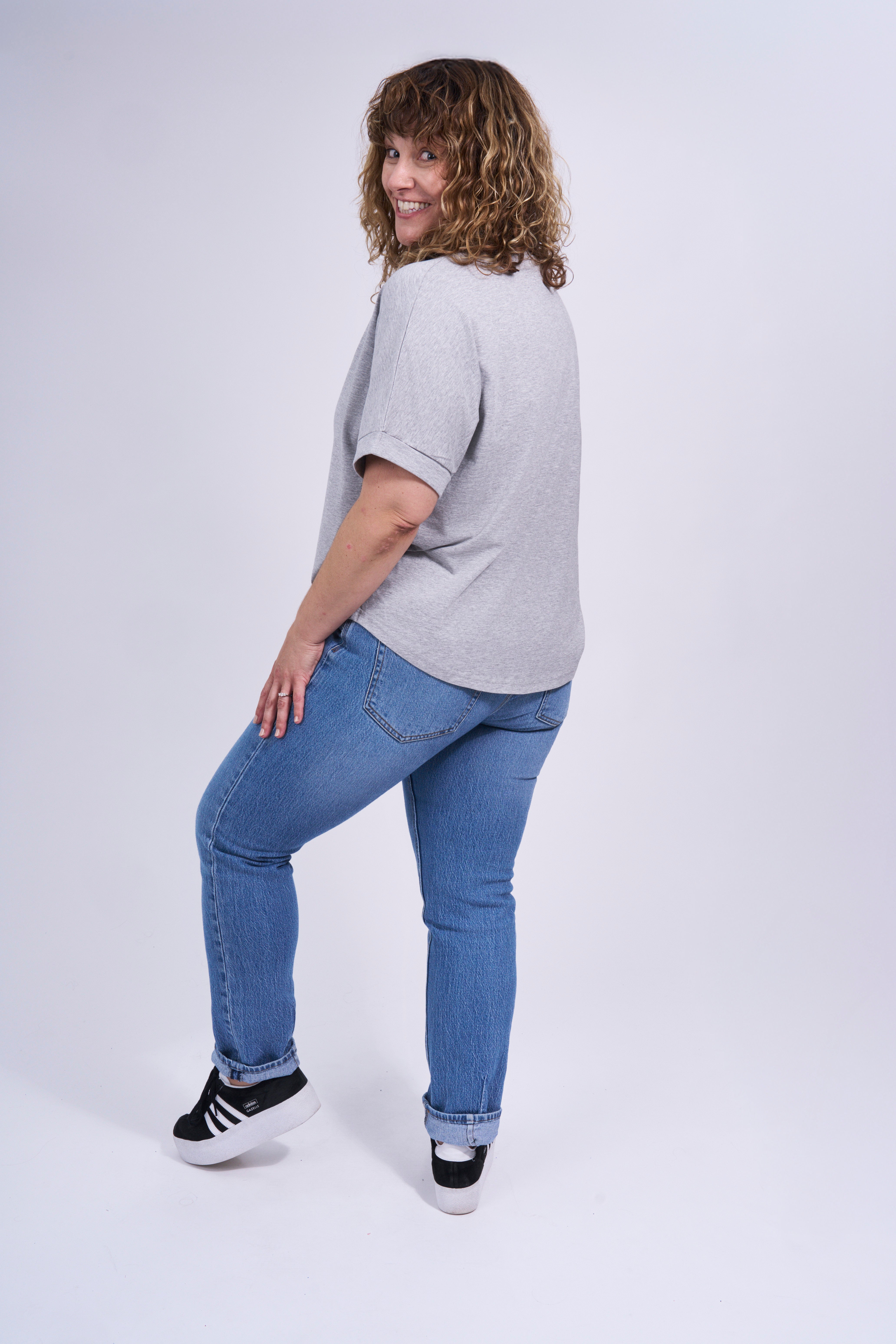 Boxy Rolled Sleeve T-shirt - Organic Cotton