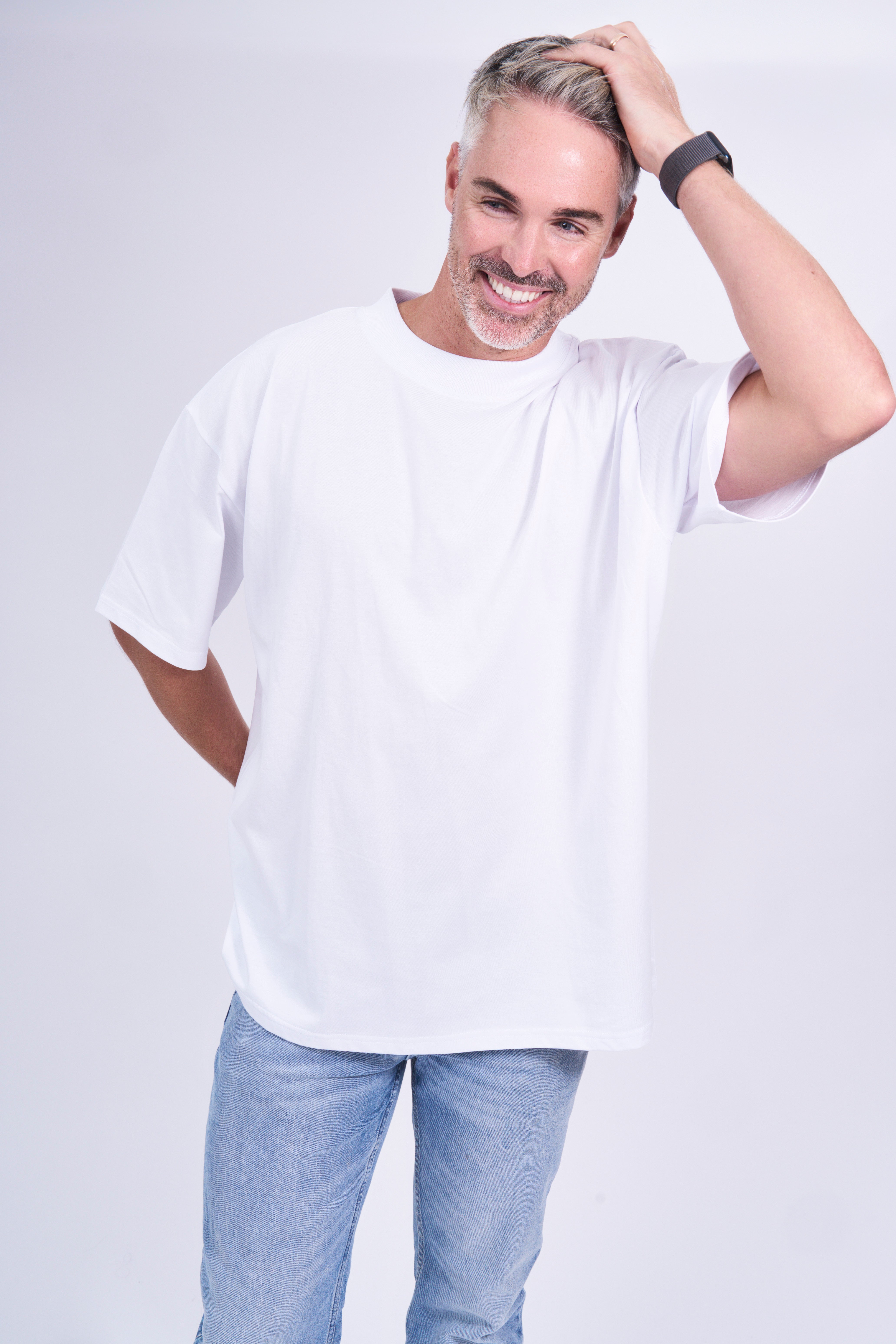 Organic cotton high neck t-shirt