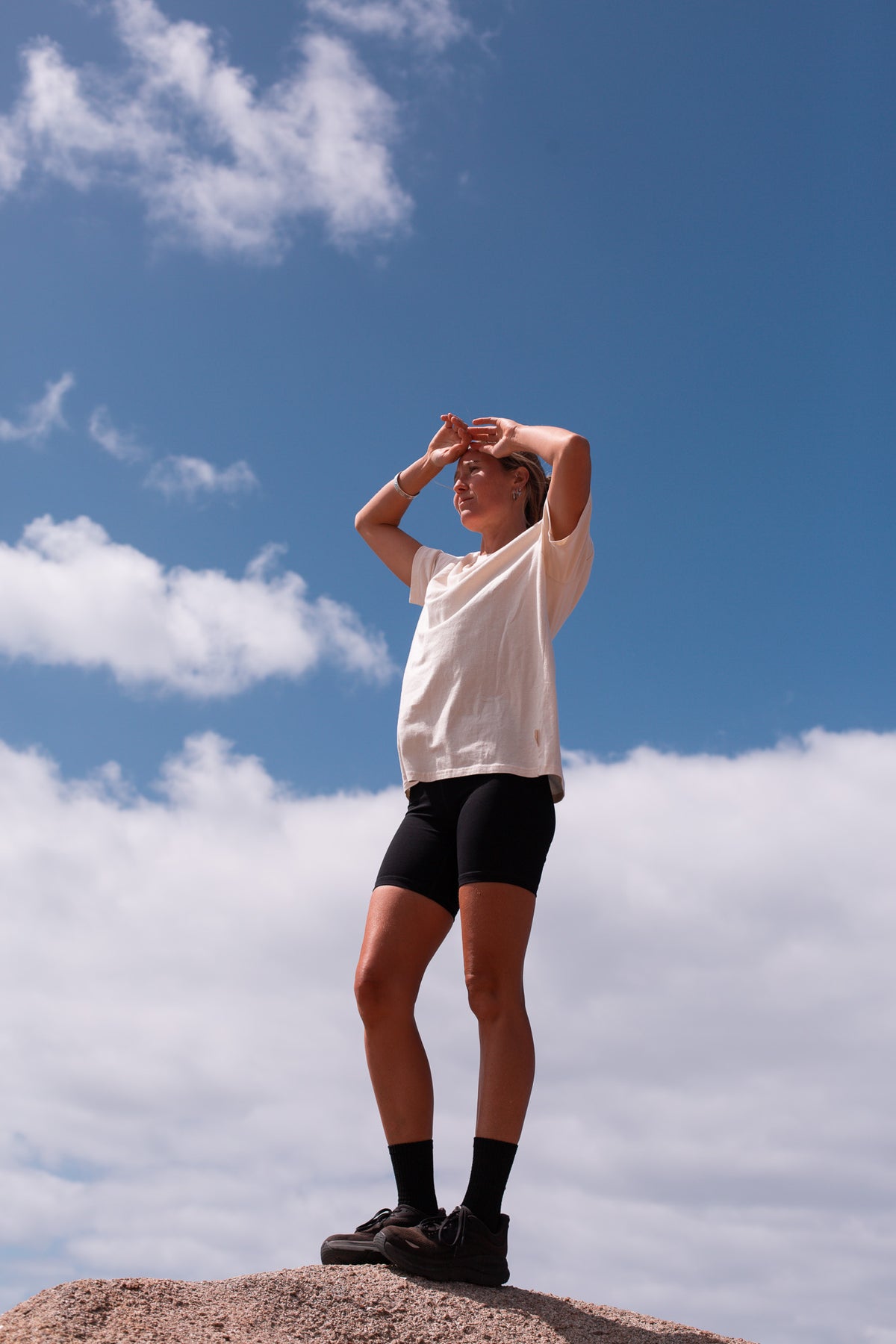 Woman wearing STAPLE CO organic cotton essentials