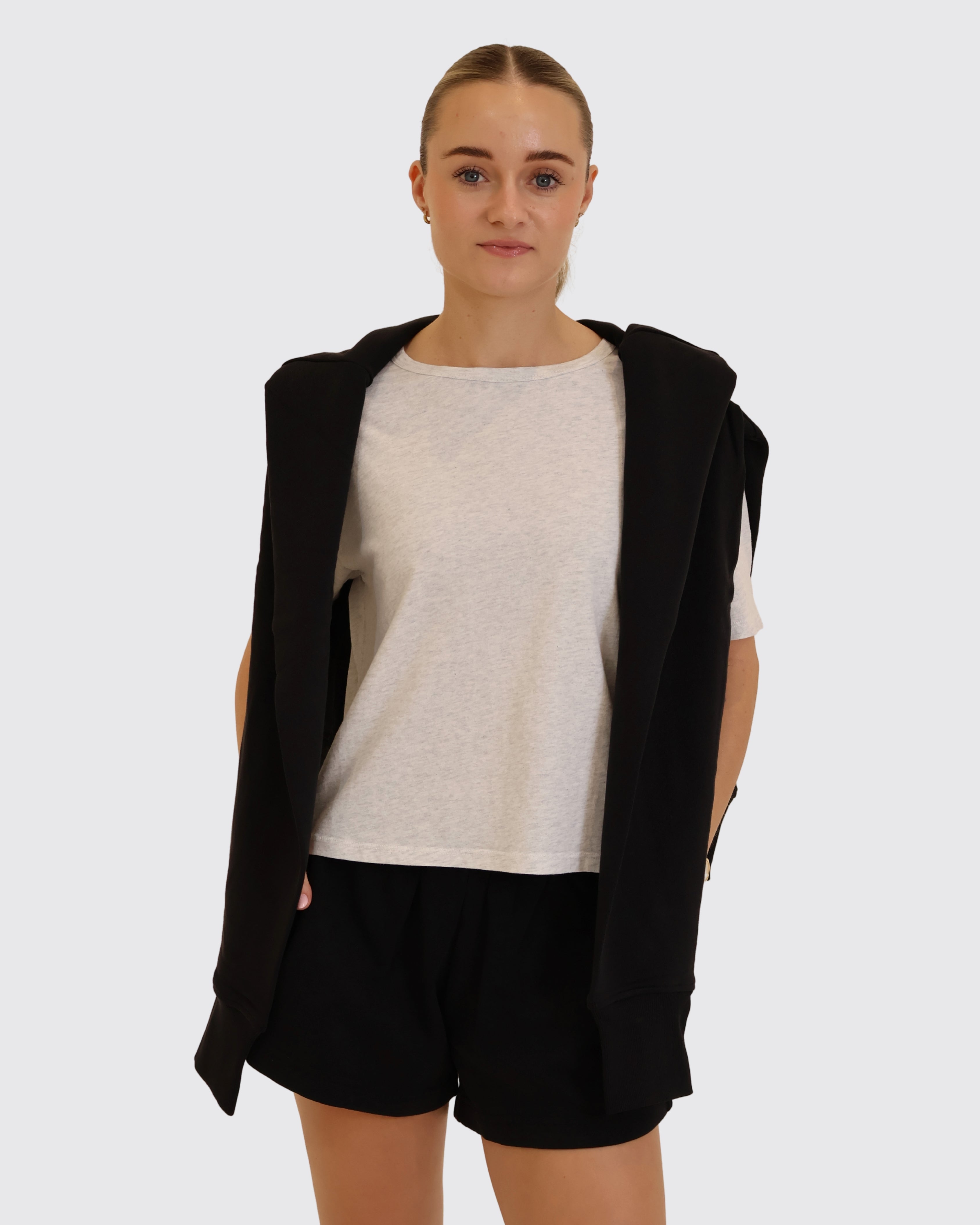 Boxy T-Shirt for Women, Regenerative Organic Certified, Heather Grey