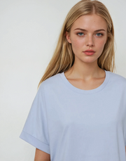 Organic Cotton Oversized Rolled Sleeve T-shirt