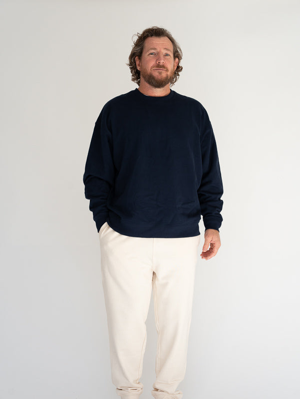 Organic Cotton Oversized Crew Neck Jumper for Men