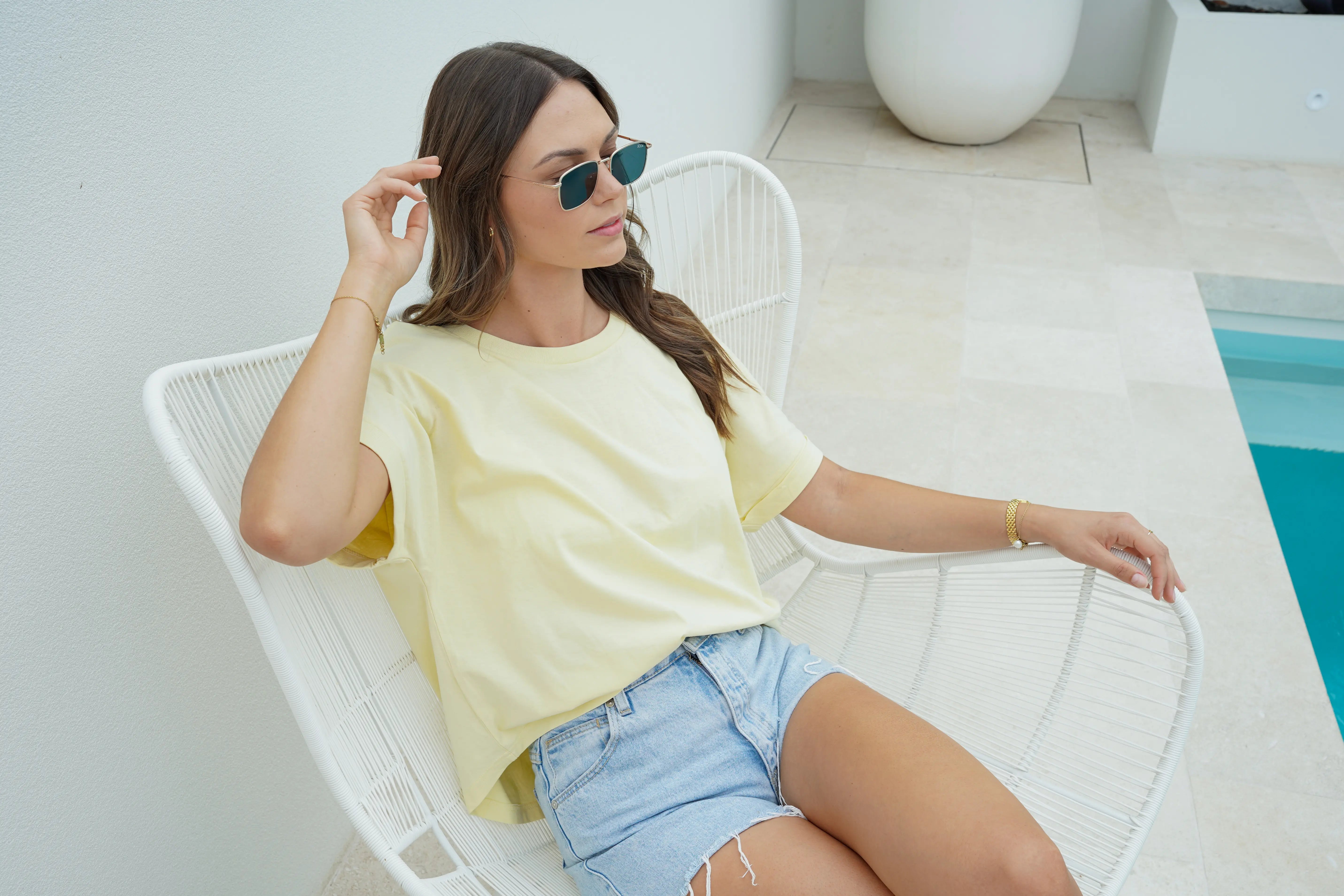 Organic Cotton Boxy Rolled Sleeve T-shirt