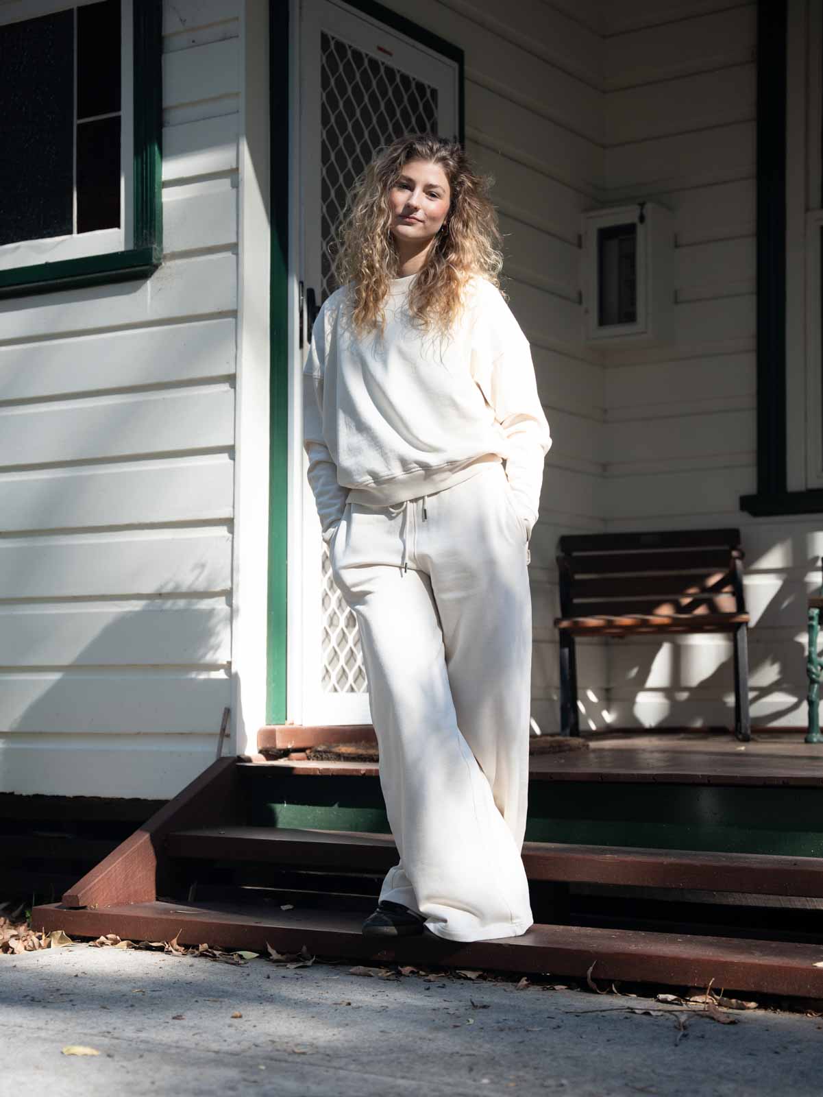 Wide Leg Trackpants (Standard length) - Regenerative Organic Cotton