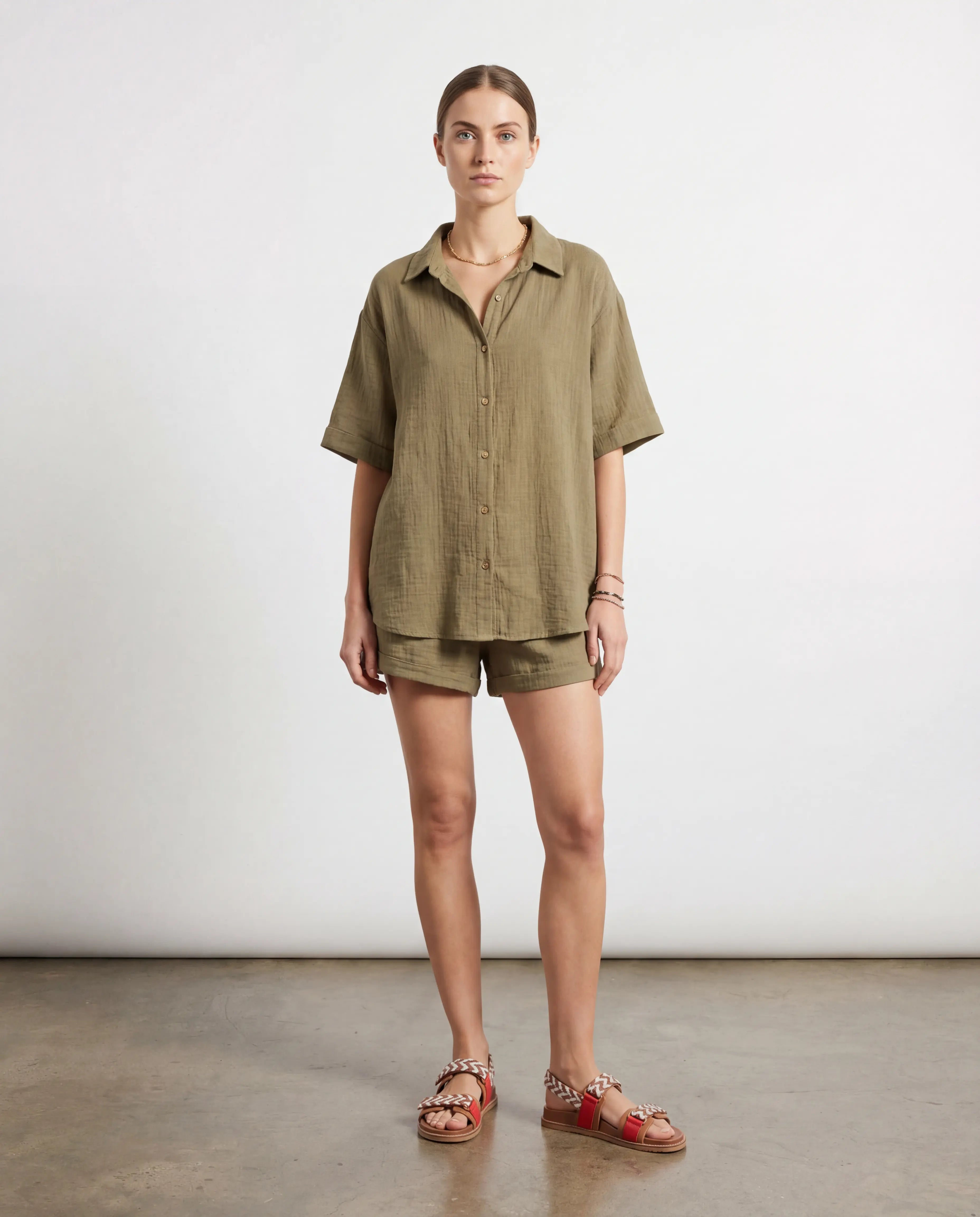 Organic Cotton Double Gauze Shorts