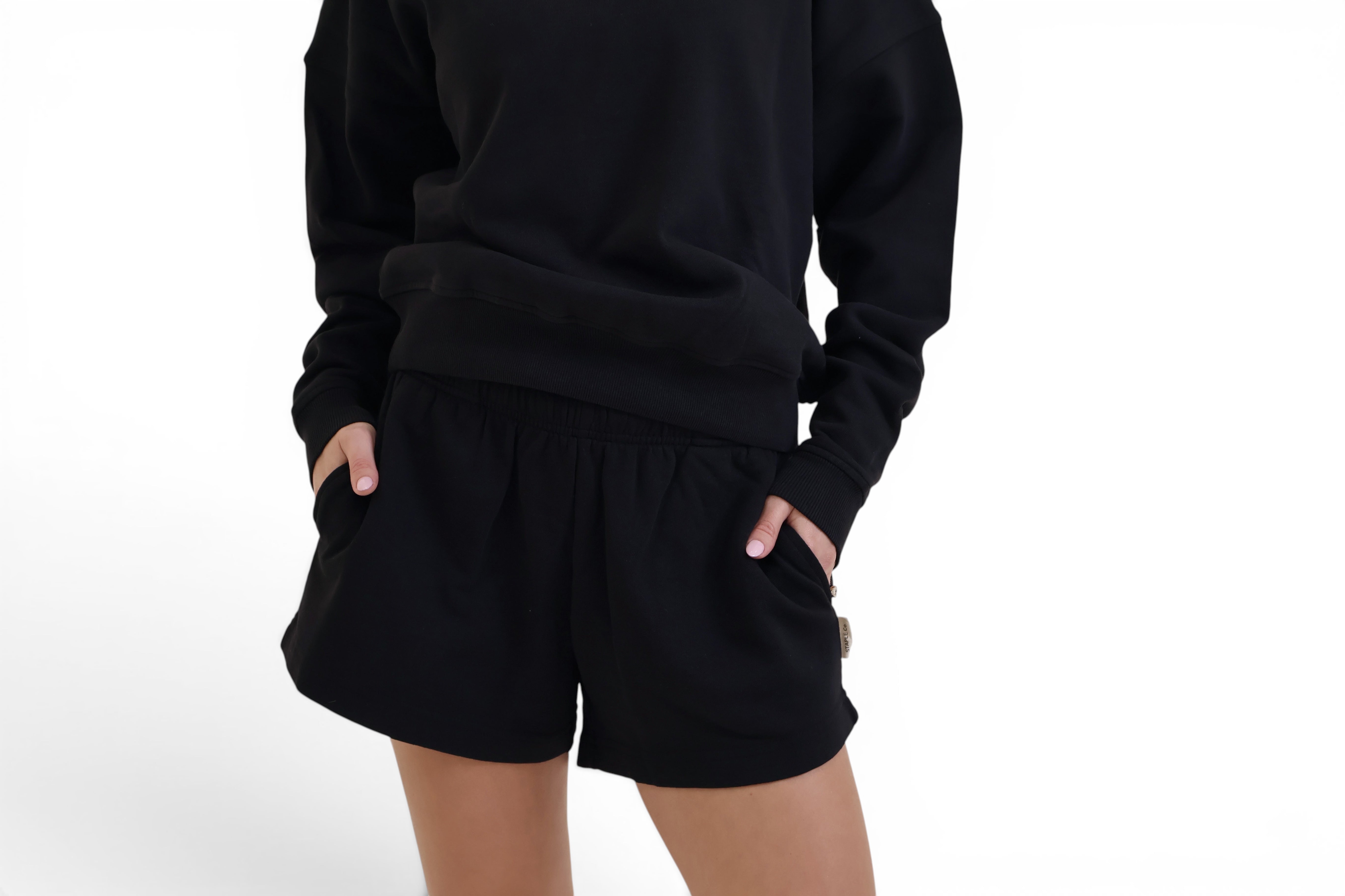 Black French Terry shorts