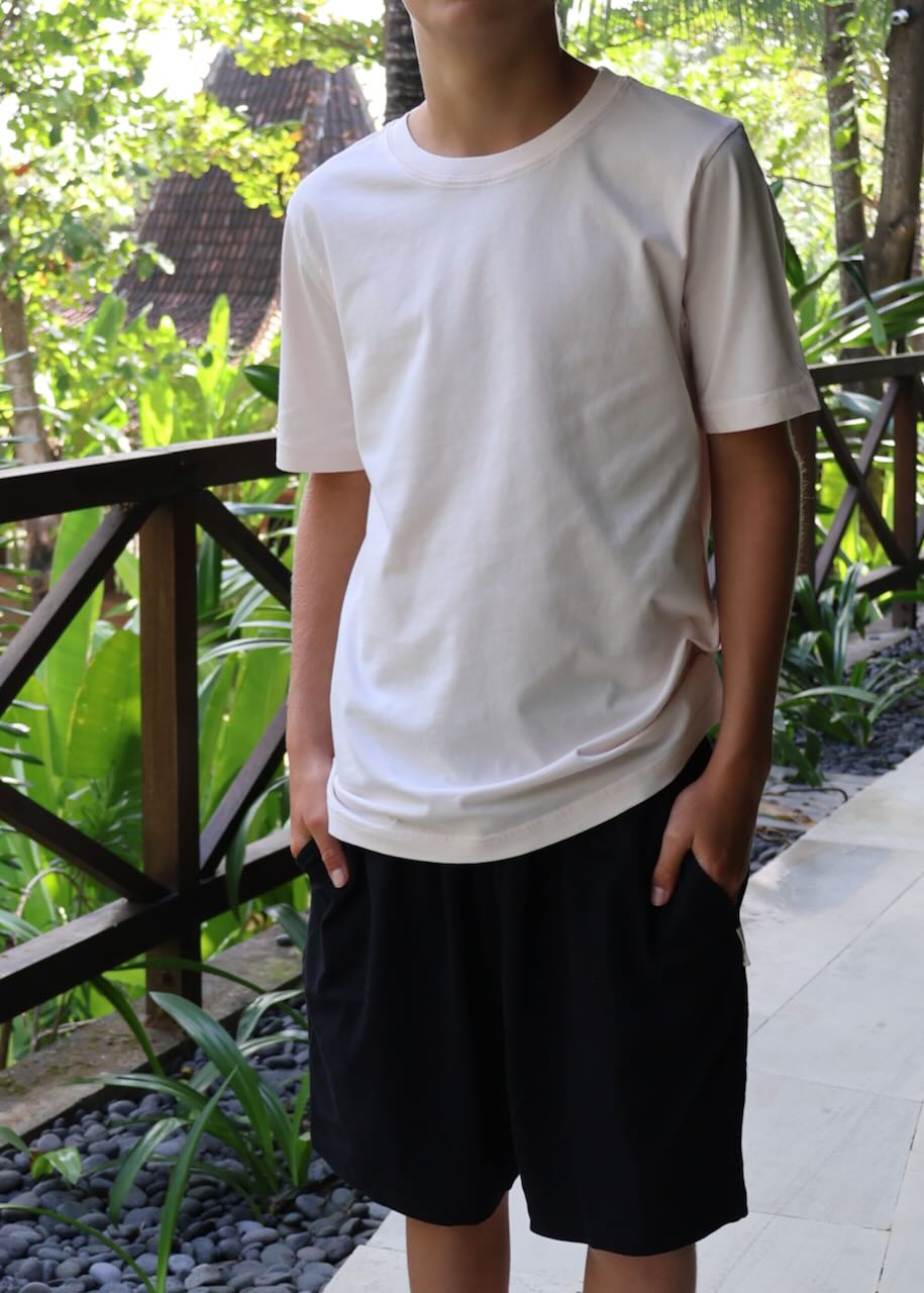 Regenerative Organic Certified T-shirt for Children in Pinkish Close Up