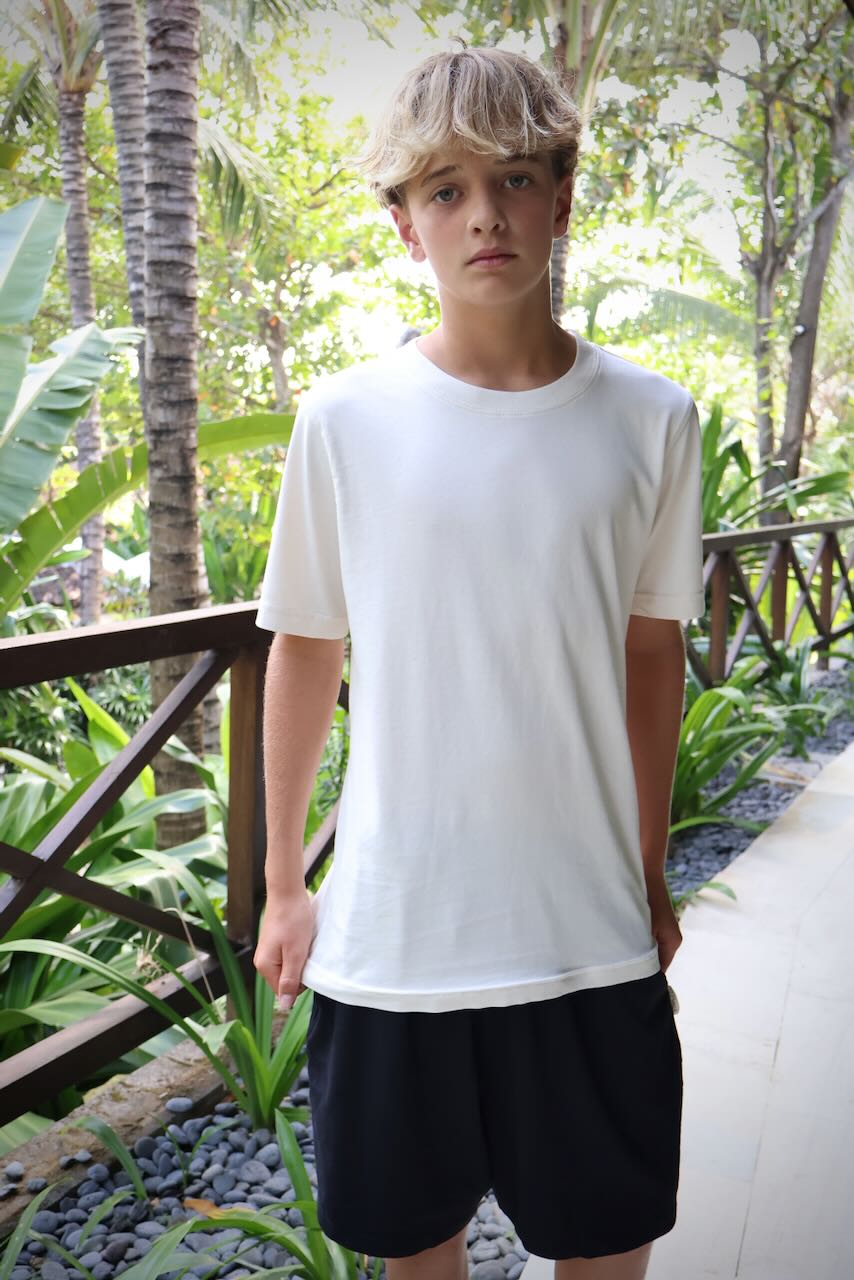 Regenerative Organic Certified T-shirt for Children in Natural Raw