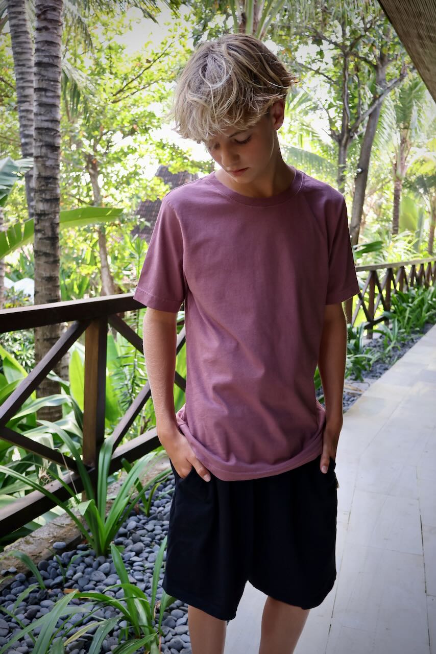 Regenerative Organic Certified T-shirt for Children in Rose Brown