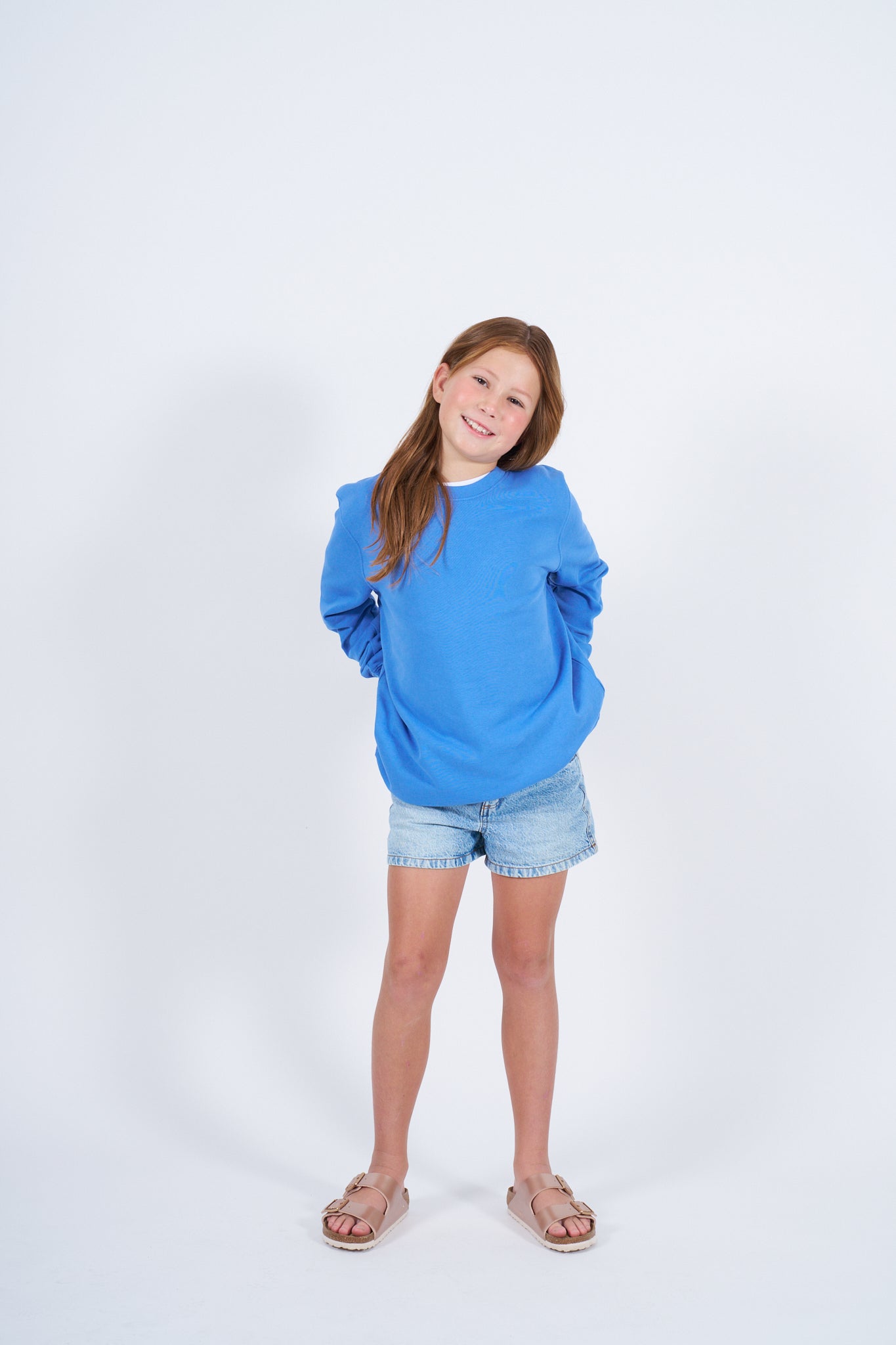 Organic Cotton kids jumper - Bright Blue