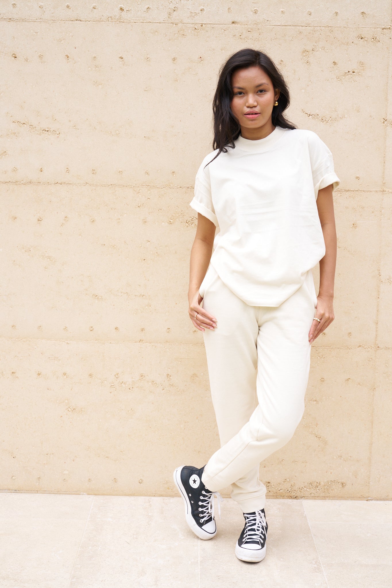 Organic Cotton Oversized High Neck T-shirt for Women