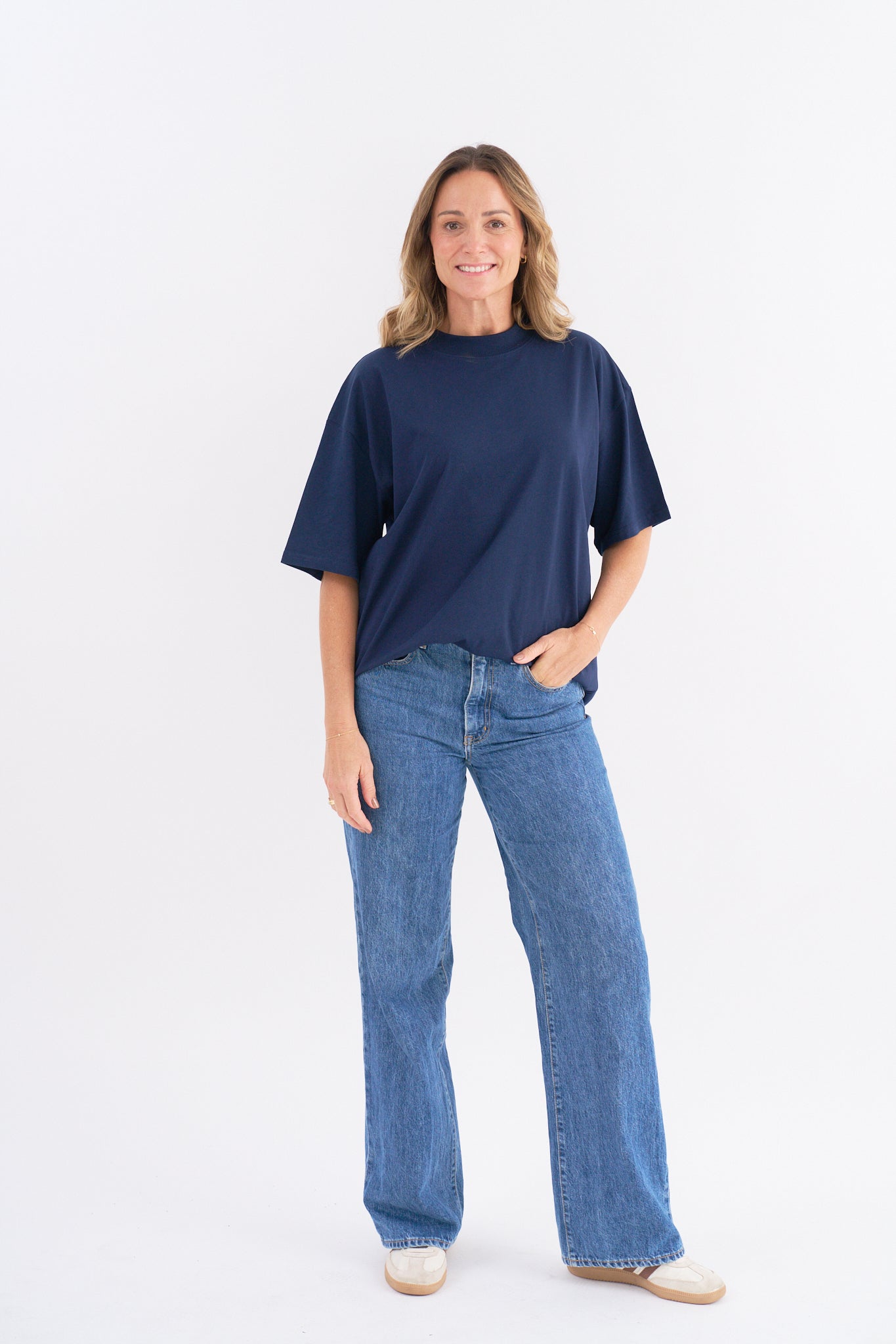 Organic Cotton Oversized High Neck T-shirt for Women