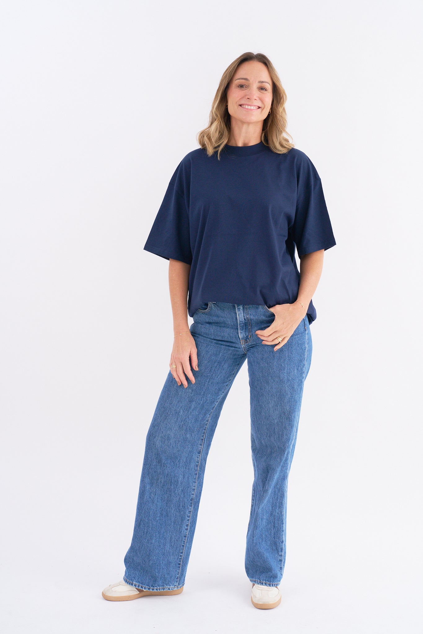 Organic Cotton Oversized High Neck T-shirt for Women