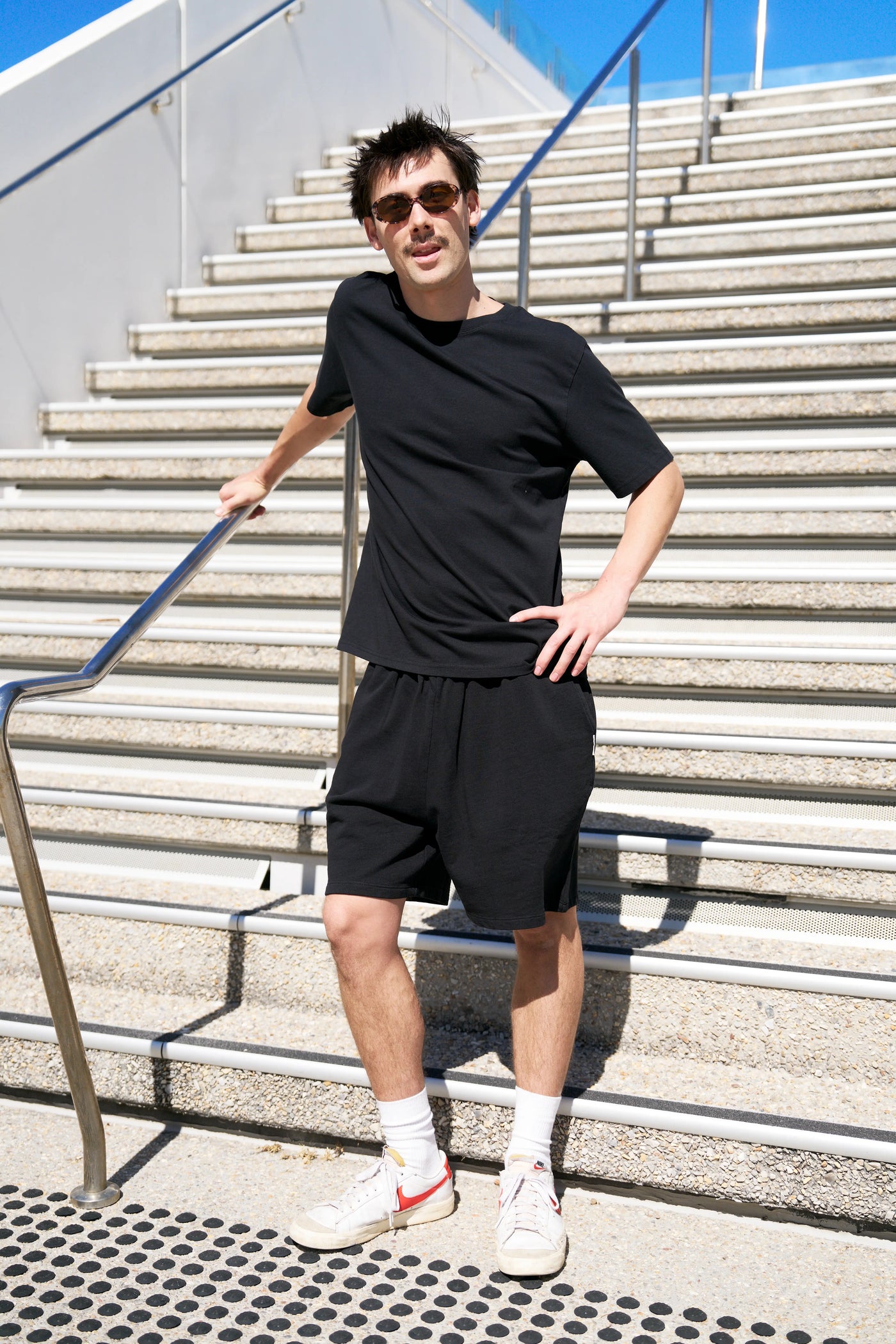 Organic cotton french terry shorts - black