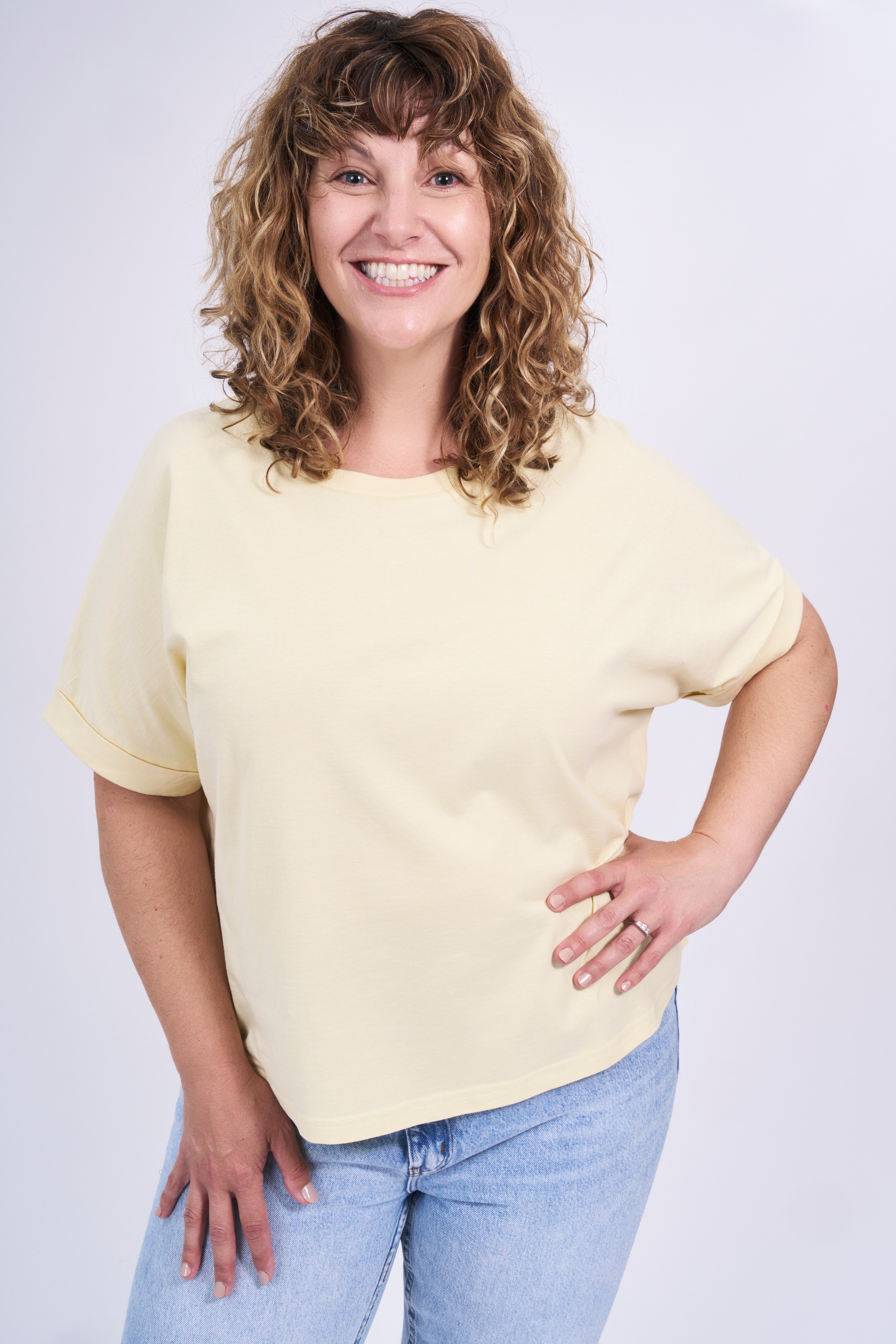 Boxy Rolled Sleeve T-shirt - Organic Cotton