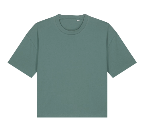 organic cotton boxy t-shirt in green
