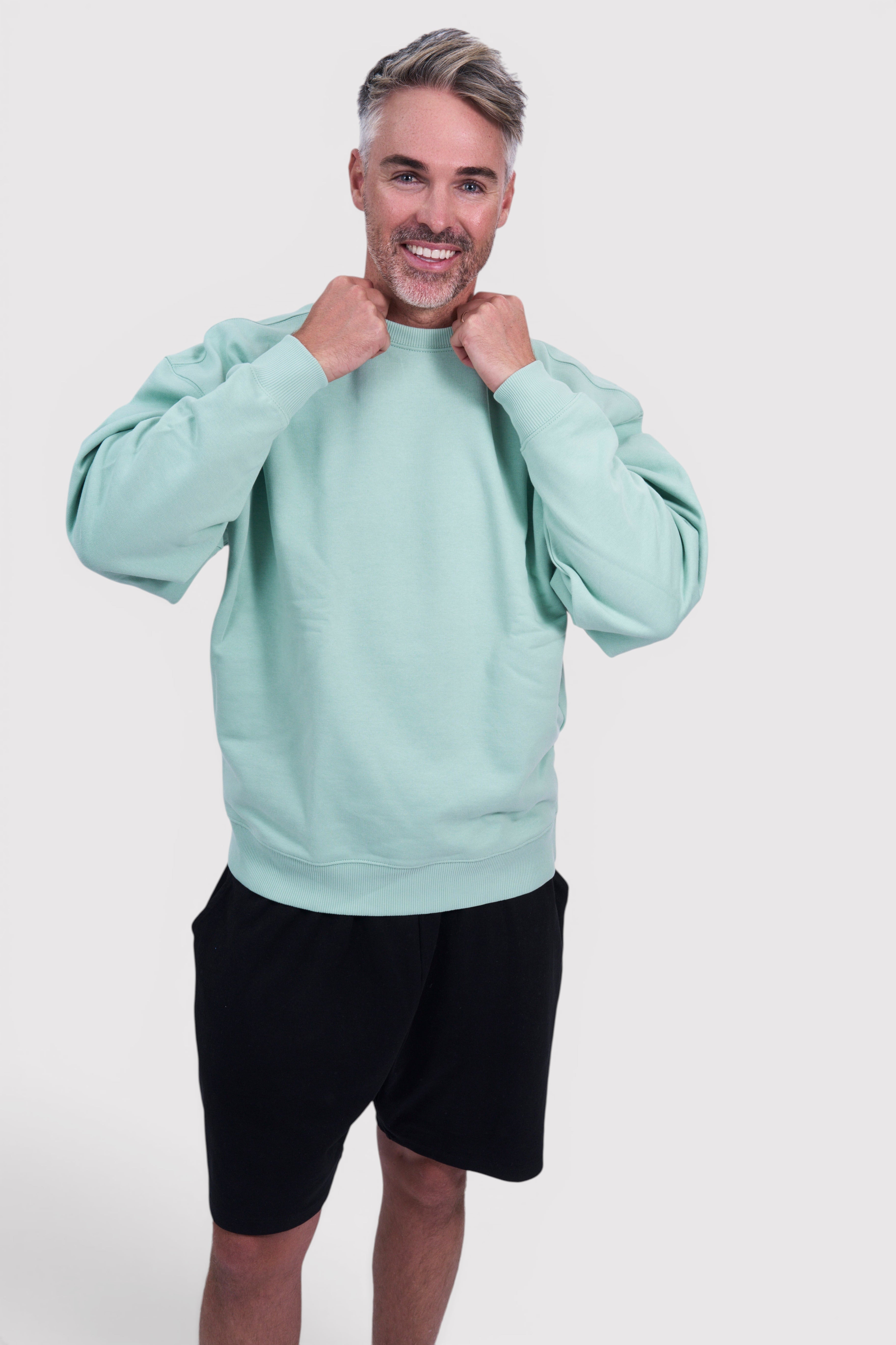 STAPLE Co oversized crew neck jumper made from brushed organic cotton.